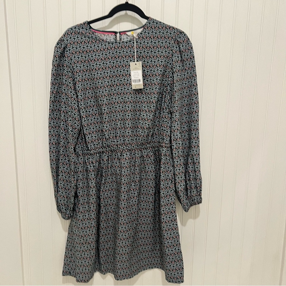 Boden Floral Pattern Dress with Pink and Green Accents NWT